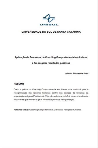 Aplicação de processos de coaching comportamental em líderes a fim de gerar resultados positivos