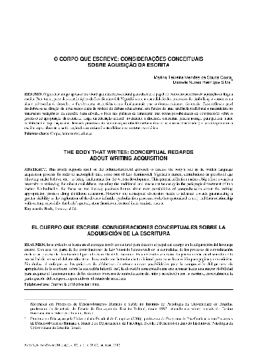 O corpo que escreve: considerações conceituais sobre aquisição da escrita