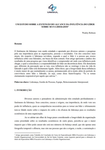 Um estudo sobre a extensão do alcance da influência do líder sobre seus liderados