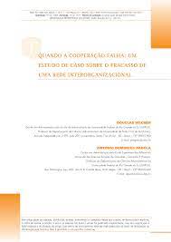 Quando a cooperação falha: um estudo de caso sobre o fracasso de uma rede interorganizacional