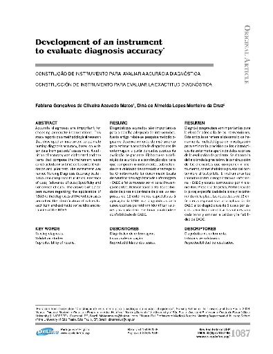 Desenvolvimento e avaliação de um software que verifica a acurácia diagnóstica
