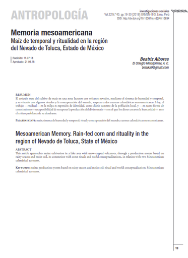 Memoria mesoamericana Maíz de temporal y ritualidad en la región del Nevado de Toluca, Estado de México