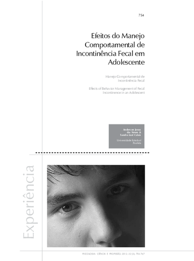 Efeitos do manejo comportamental de incontinência fecal em adolescente