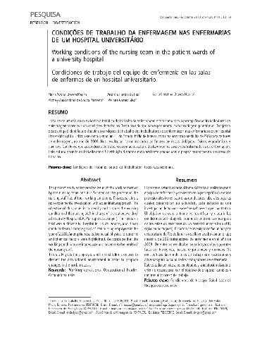 Condições de trabalho da enfermagem nas enfermarias de um hospital universitário