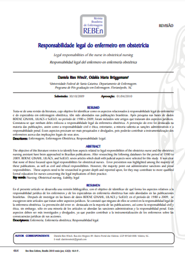 Responsabilidade legal do enfermeiro em obstetrícia