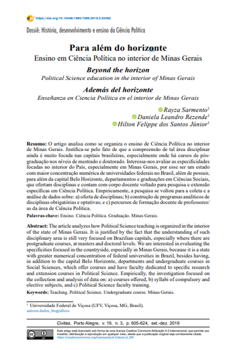 Para além do horizonte: Ensino em Ciência Política no interior de Minas Gerais