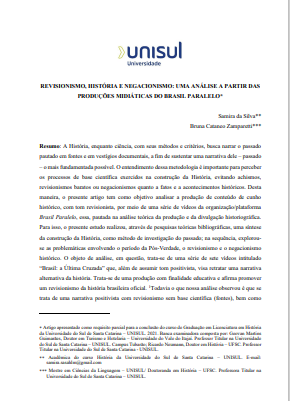 Revisionismo, história e negacionismo: uma análise a partir das produções midiáticas do Brasil paralelo