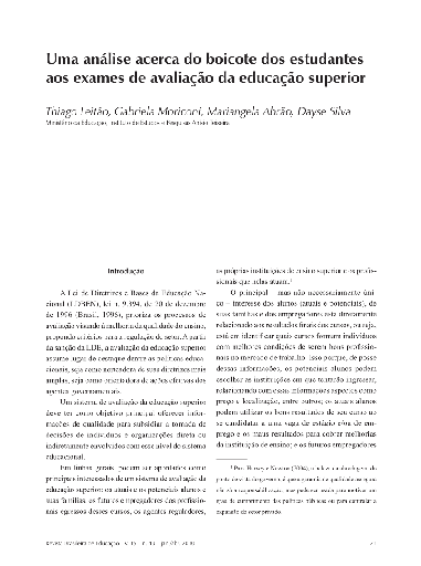 Uma análise acerca do boicote dos estudantes aos exames de avaliação da educação superior