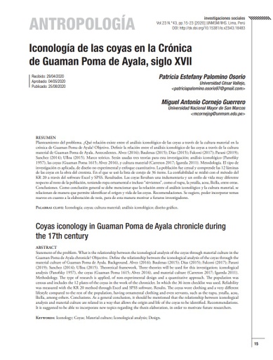 Iconología de las coyas en la Crónica de Guaman Poma de Ayala, siglo XVII