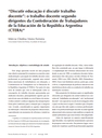 "Discutir educação é discutir trabalho docente": o trabalho docente segundo dirigentes da Confederación de Trabajadores de la Educación de la República Argentina (CTERA)