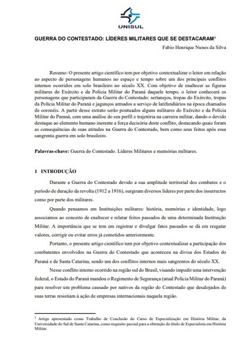 Guerra do Contestado: líderes militares que se destacaram