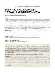 Em direção a uma tipologia de processos de internacionalização