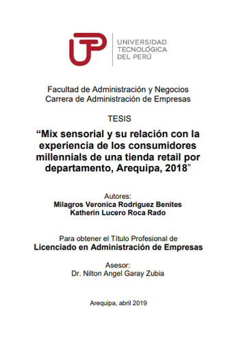 Mix sensorial y su relación con la experiencia de los consumidores millennials de una tienda retail