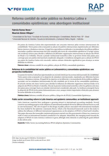 Public sector accounting reform in Latin America and Epistemic Communities: an institutional approach