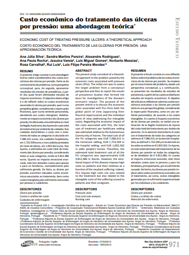 Custo econômico do tratamento das úlceras por pressão: uma abordagem teórica