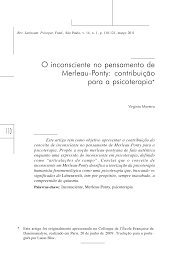 O inconsciente no pensamento de Merleau-Ponty: contribuição para a psicoterapia