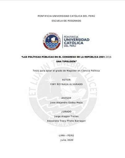 Las políticas públicas en el Congreso de la República 2001-2016