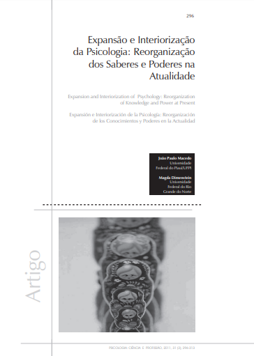 Expansão e interiorização da Psicologia: reorganização dos saberes e poderes na atualidade
