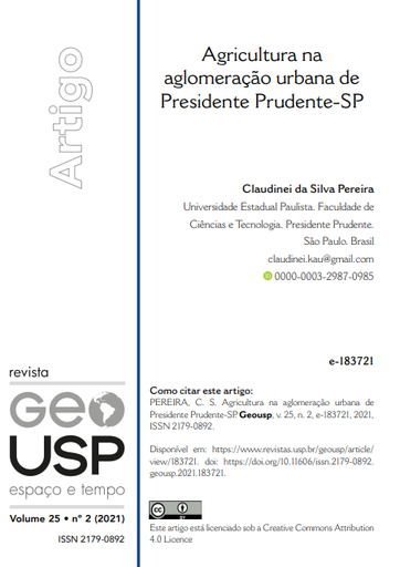 Agricultura na aglomeração urbana de Presidente Prudente-SP
