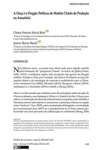 A Onça e o Dragão: Políticas do Modelo Chinês de Produção na Amazônia