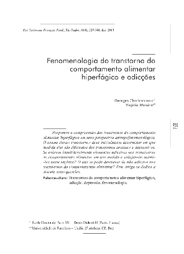 Fenomenologia do transtorno do comportamento alimentar hiperfágico e adicções