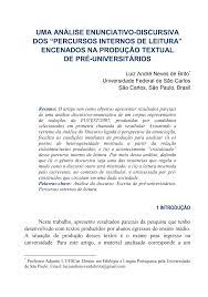 Uma análise enunciativo-discursiva dos &quot;percursos internos de leitura&quot; encenados na produção textual de pré-universitários