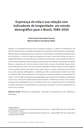 Esperança de vida e sua relação com indicadores de longevidade: um estudo demográfico para o Brasil, 1980-2050