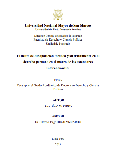 delito de desaparición forzada y su tratamiento en el derecho peruano en el marco de los estándares internacionales