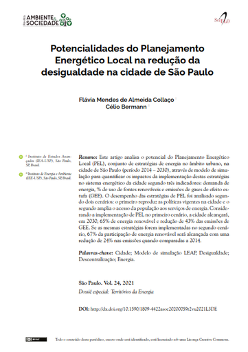 Local Energy Planning Potentialities in Reducing São Paulo’s Inequalities