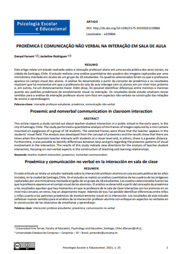 PROXÊMICA E COMUNICAÇÃO NÃO VERBAL NA INTERAÇÃO EM SALA DE AULA