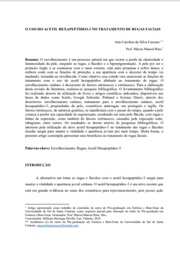 O uso do acetil hexapeptídeo-3 no tratamento de rugas faciais