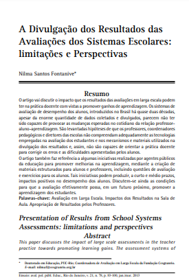 A divulgação dos resultados das avaliações dos sistemas escolares: limitações e perspectivas