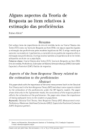 Alguns aspectos da teoria de resposta ao item relativos à estimação das proficiências