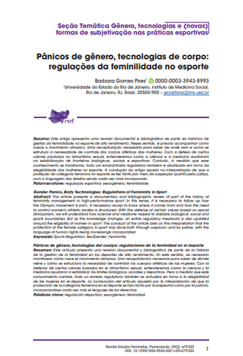 Pânicos de gênero, tecnologias de corpo: regulações da feminilidade no esporte