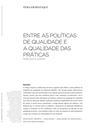 Entre as políticas de qualidade e a qualidade das práticas