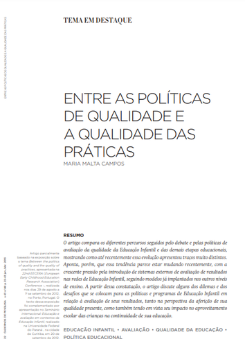 Entre as políticas de qualidade e a qualidade das práticas