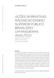 Ações afirmativas raciais no ensino superior público brasileiro: um panorama analítico