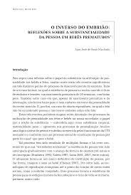 O inverso do embrião: reflexões sobre a substancialidade da pessoa em bebês prematuros