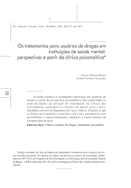 Os tratamentos para usuários de drogas em instituições de saúde mental: perspectivas a partir da clínica psicanalítica