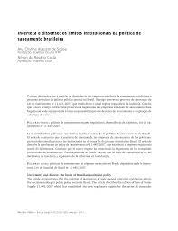 Incerteza e dissenso: os limites institucionais da política de saneamento brasileira