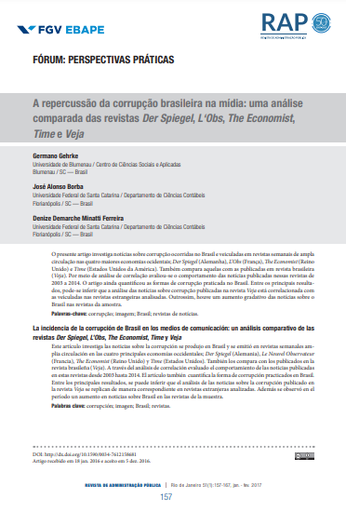 A repercussão da corrupção brasileira na mídia: uma análise comparada das revistas Der Spiegel, L‘Obs, The Economist, Time e Veja