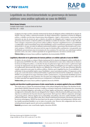 Legalidade ou discricionariedade na governança de bancos públicos: uma análise aplicada ao caso do BNDES