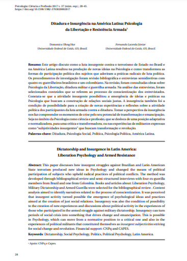 Ditadura e Insurgência na América Latina: Psicologia da Libertação e Resistência Armada