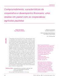 Comprometimento, características da cooperativa e desempenho financeiro: uma análise em painel com as cooperativas agrícolas paulistas