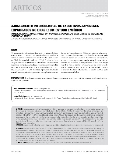 Ajustamento intercultural de executivos japoneses expatriados no Brasil: um estudo empírico