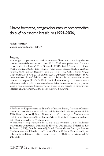 Novos formatos, antigos discursos: representações do surf no cinema brasileiro (1991-2006)