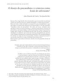 O desejo do psicanalista e sua implicação na transferência segundo o ensino de Lacan