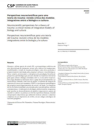 Perspectivas neurocientíficas para uma teoria do trauma: revisão crítica dos modelos integrativos entre a biologia e a cultura