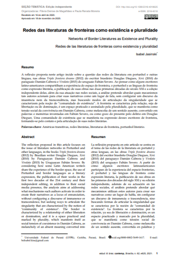 Redes das literaturas de fronteiras como existência e pluralidade