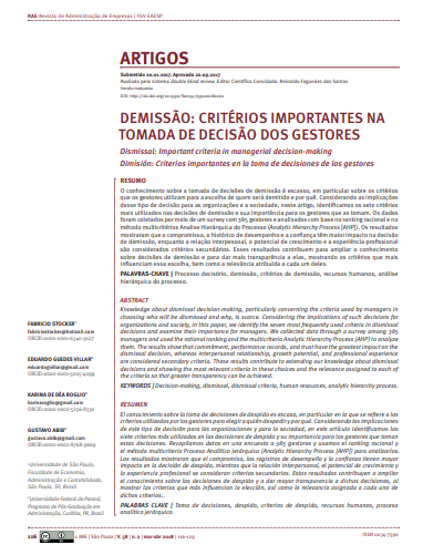 DISMISSAL: IMPORTANT CRITERIA IN MANAGERIAL DECISION-MAKING